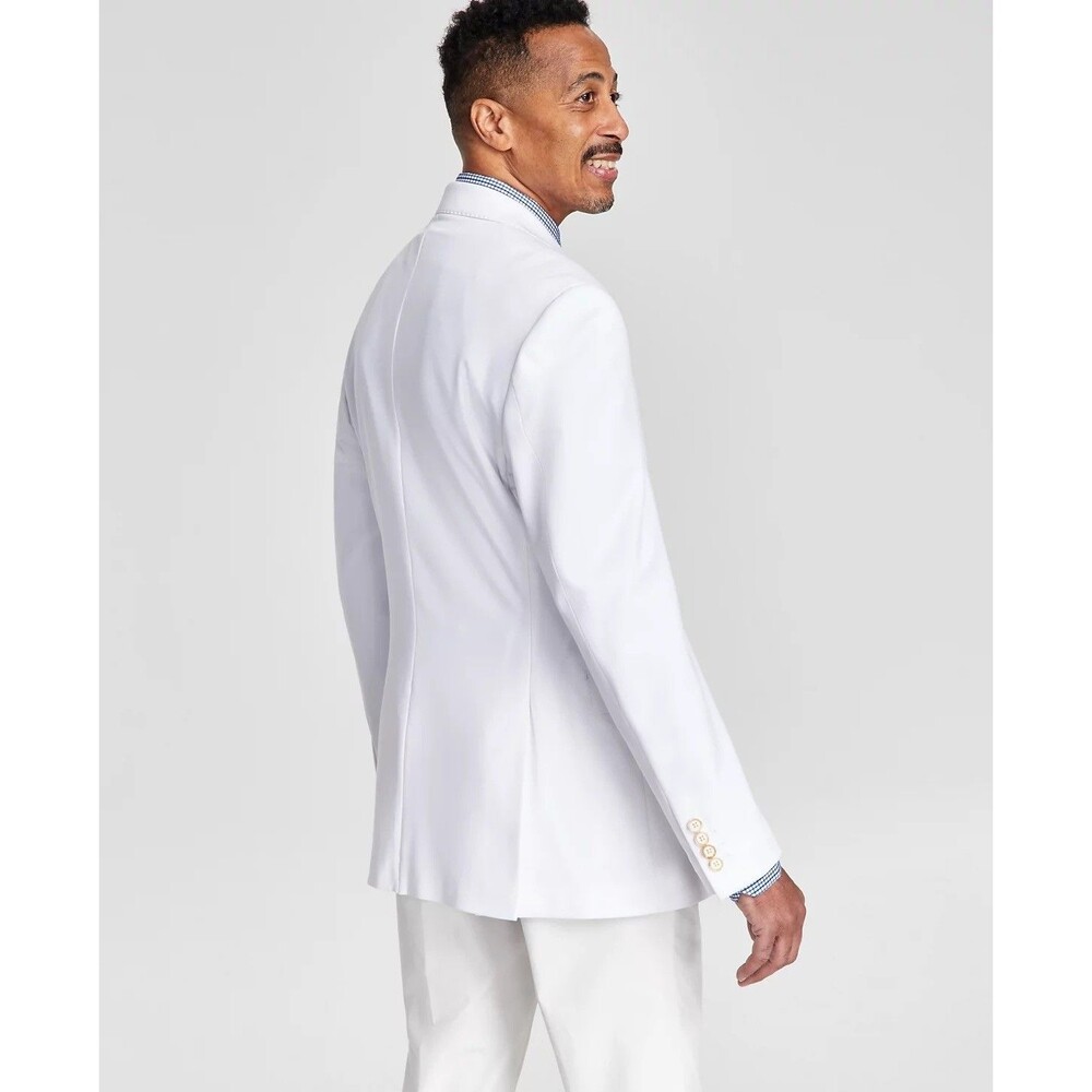 $295 NEW TAYION BY MONTEE HOLLAND Mens 48R White Blazer Sport Coat Suit Jacket - Picture 4 of 5